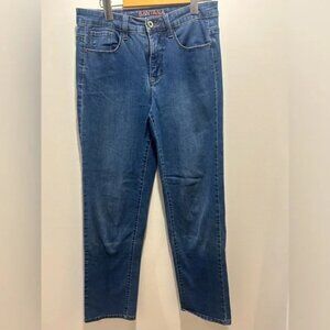 SANTANA JEANS, size 8 x 30, straight leg, button/zipper front, with pockets